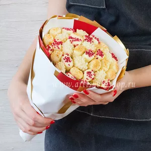 Вкусный сладкий букет из зефира маршмеллоу в бельгийском тёмном шоколаде - №2416