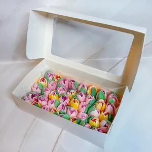Сладкий подарок из зефирных тюльпанов со вкусом манго и клубники - №2508